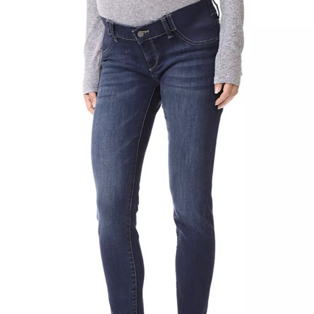 NWT DL1961 Margaux maternity jeans 32 x 28 Ankle skinny raw hem Med Dark wash